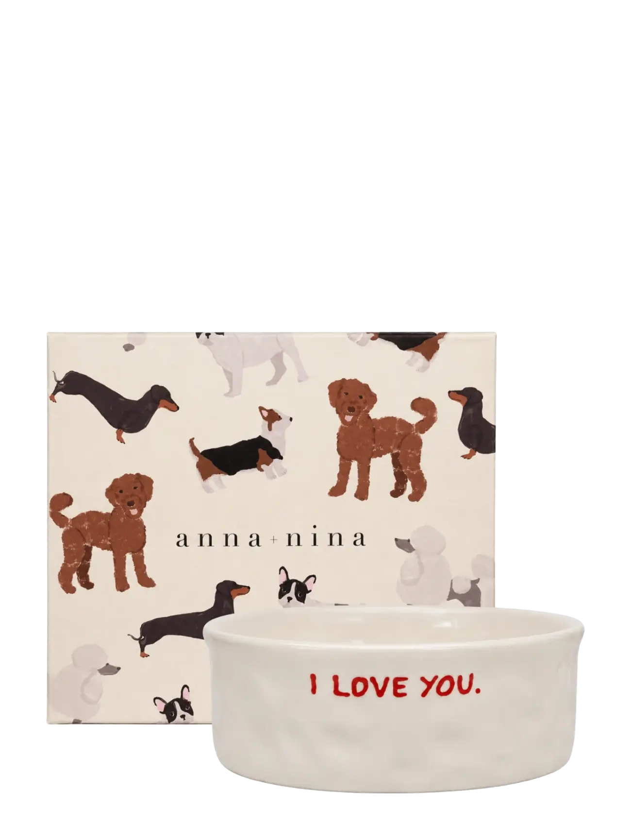 Anna + Nina - I Love You Pet Bowl - til kæledyrene - white - 2