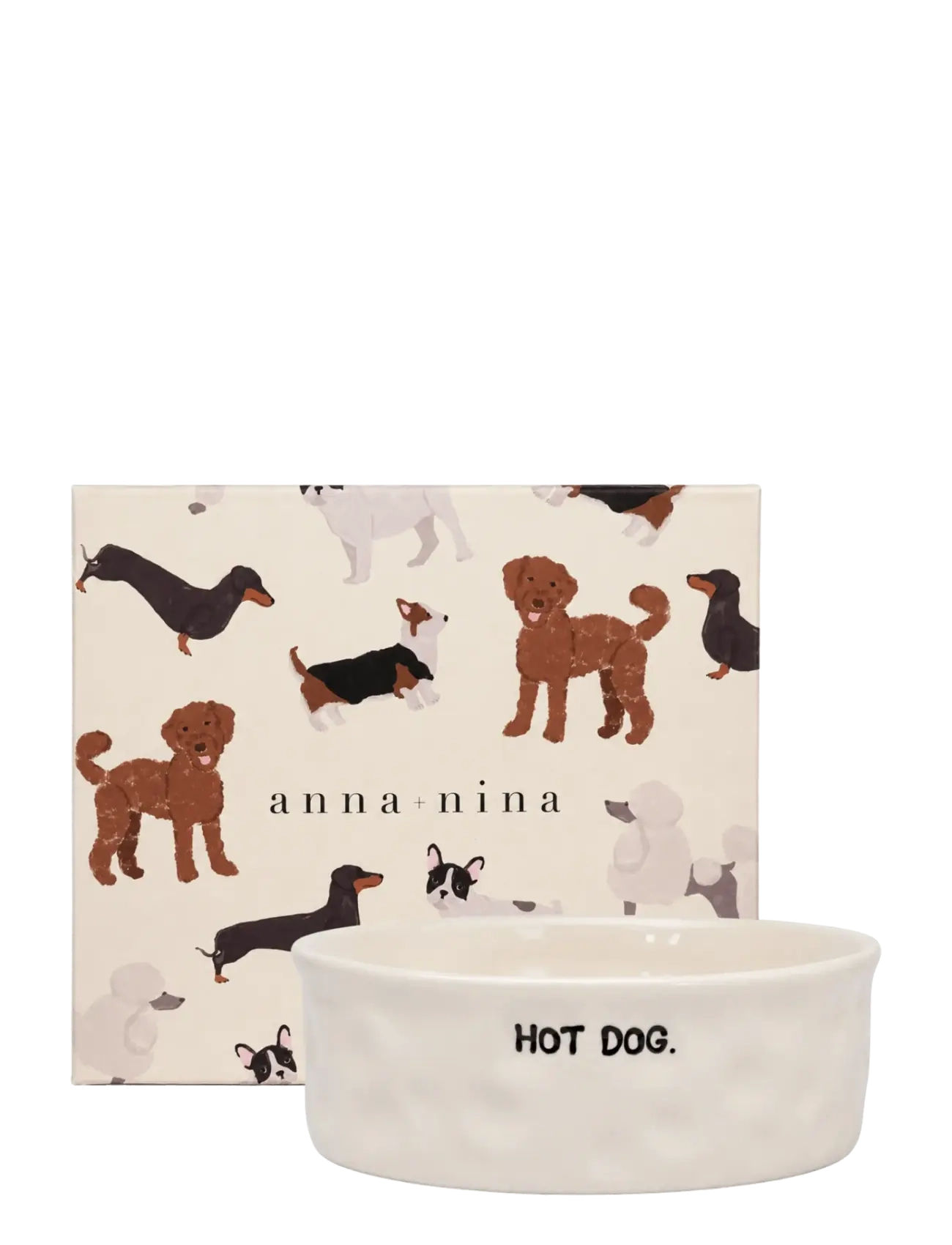 Anna + Nina - Hot Dog Pet Bowl - til kæledyrene - white - 2