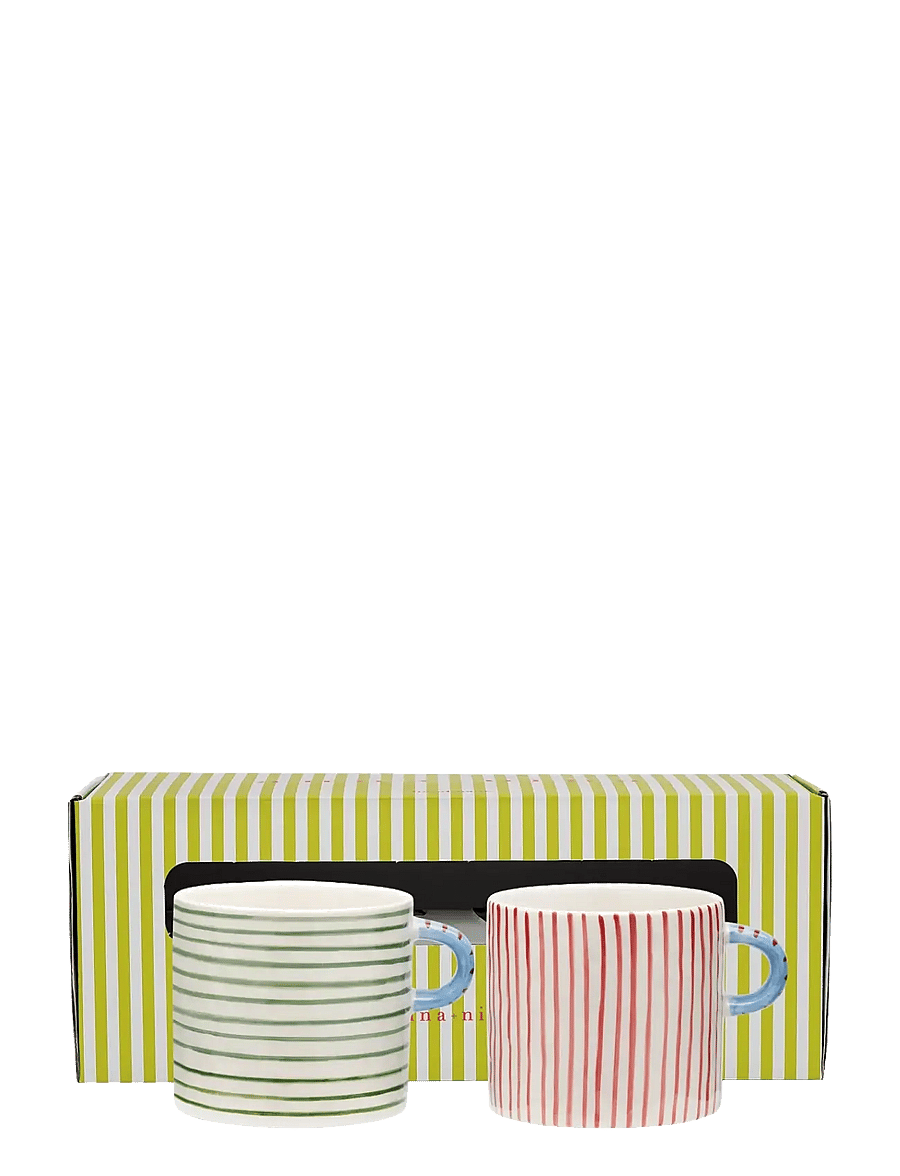 Anna + Nina - Stripe Affair Tea Mug Set of 2 - teetassen - multicolor - 1