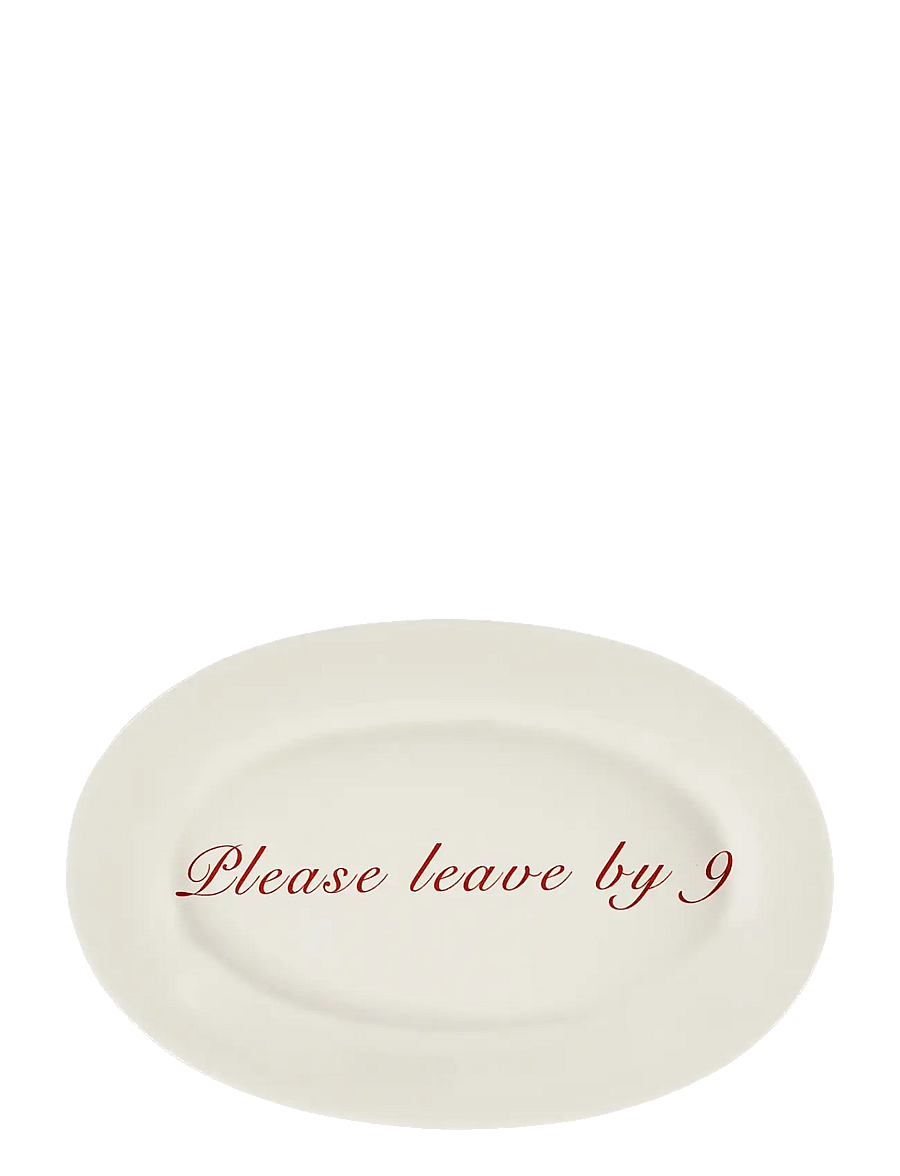 Anna + Nina - Please Leave By 9 Serving Platter - servierplatten - red - 0