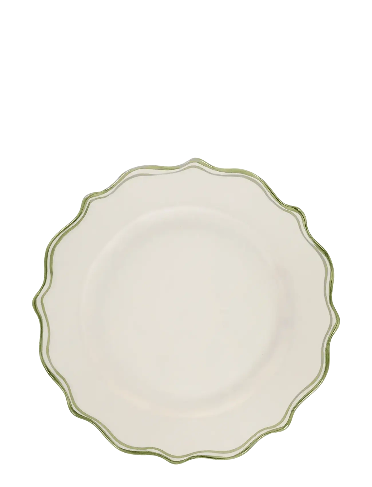 Anna + Nina Basil Scalloped Breakfast Plate - Vis alt - GREEN / green