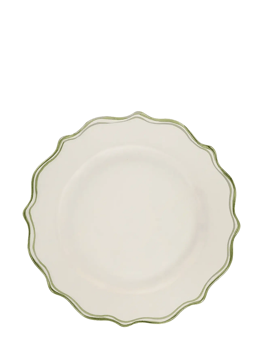 Anna + Nina - Basil Scalloped Breakfast Plate - frühstücksteller - green - 0