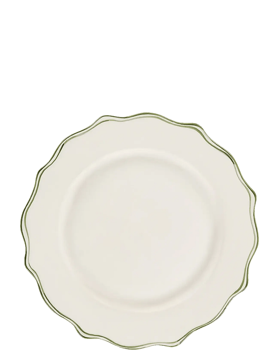 Anna + Nina - Basil Scalloped Dinner Plate - praetaldrikud - green - 1