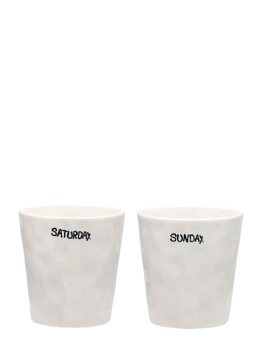 Anna + Nina - Weekend Coffee Cup Set of 2 - kohvitassid - white - 0
