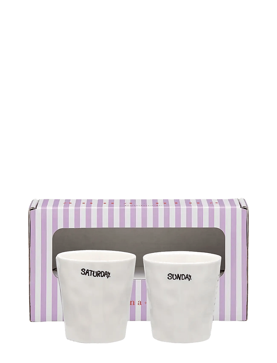 Anna + Nina - Weekend Coffee Cup Set of 2 - kohvitassid - white - 1