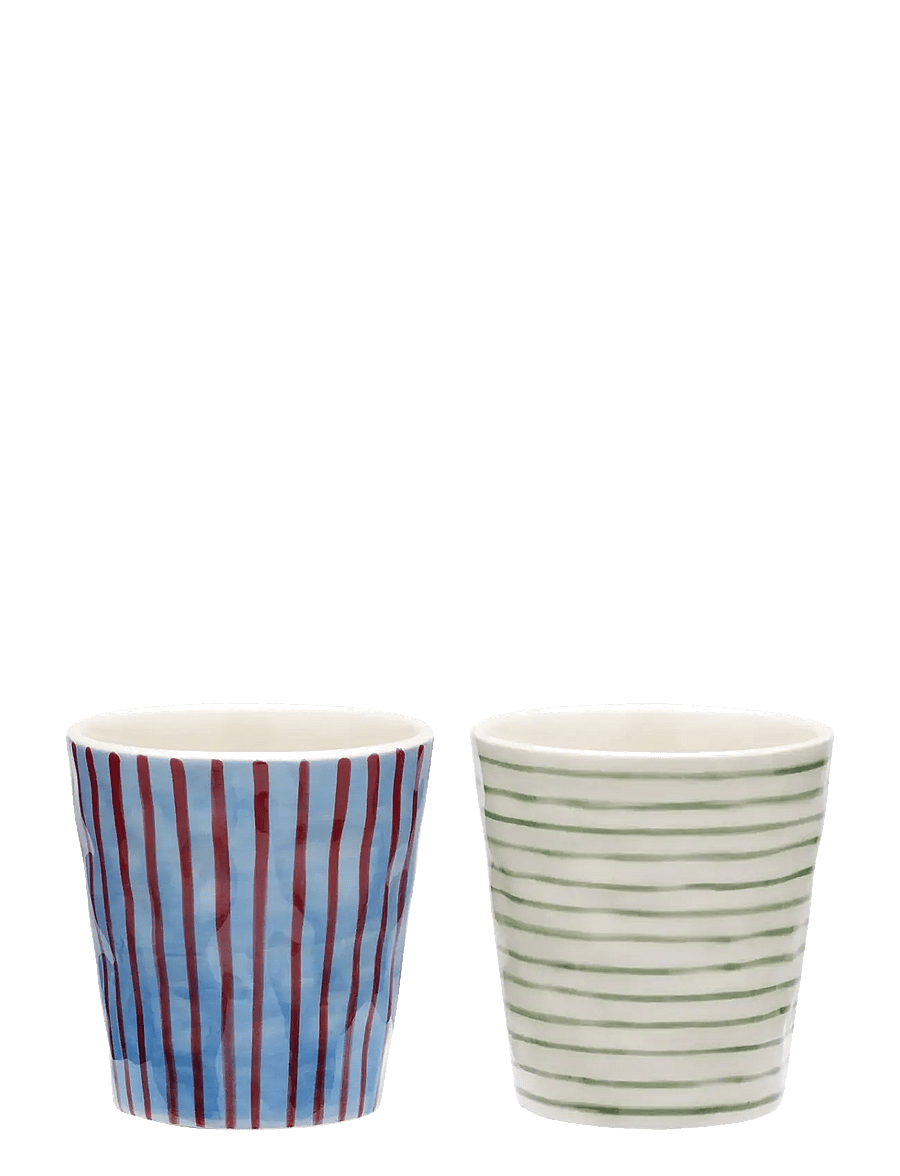 Anna + Nina - Stripe Affair Coffee Cup Set of 2 - multicolor - 0