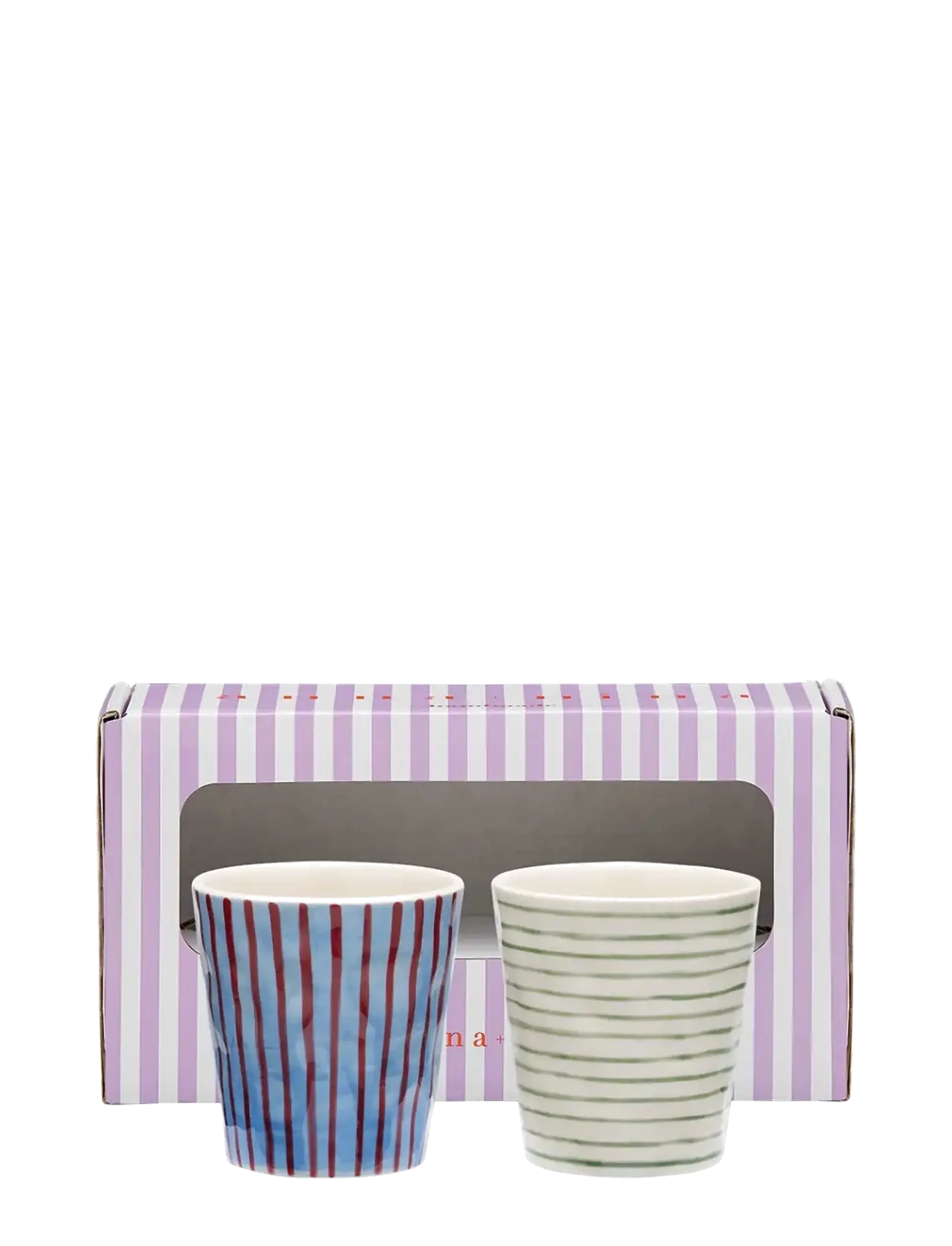 Anna + Nina - Stripe Affair Coffee Cup Set of 2 - multicolor - 1