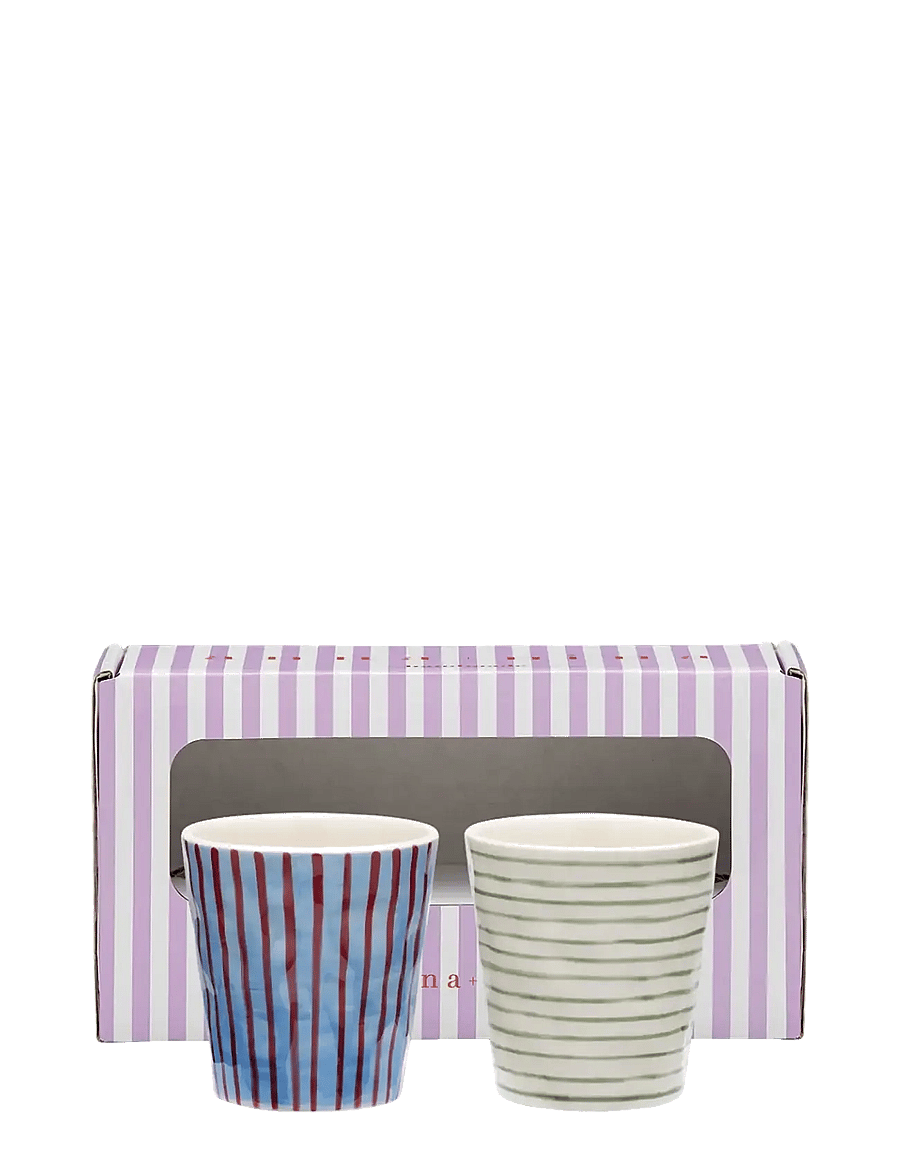 Anna + Nina - Stripe Affair Coffee Cup Set of 2 - multicolor - 1
