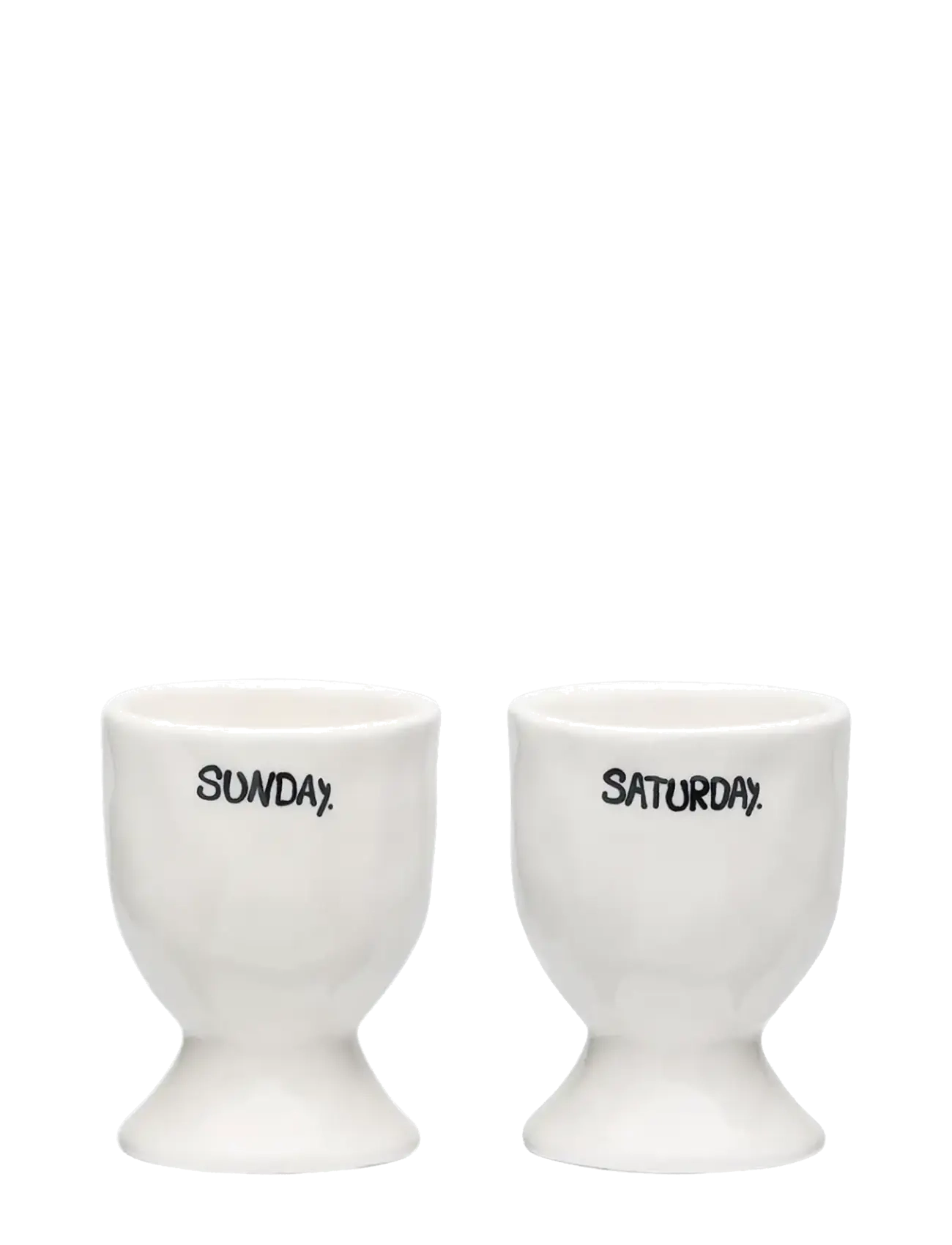 Anna + Nina Weekend Egg Cup Set of 2 - Borddækning - WHITE / white
