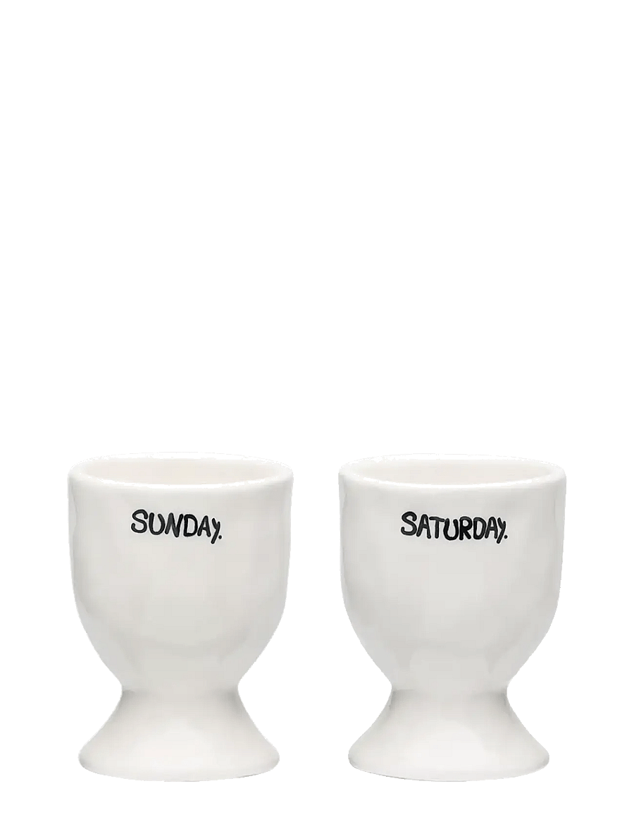 Anna + Nina - Weekend Egg Cup Set of 2 - eierbecher - white - 1