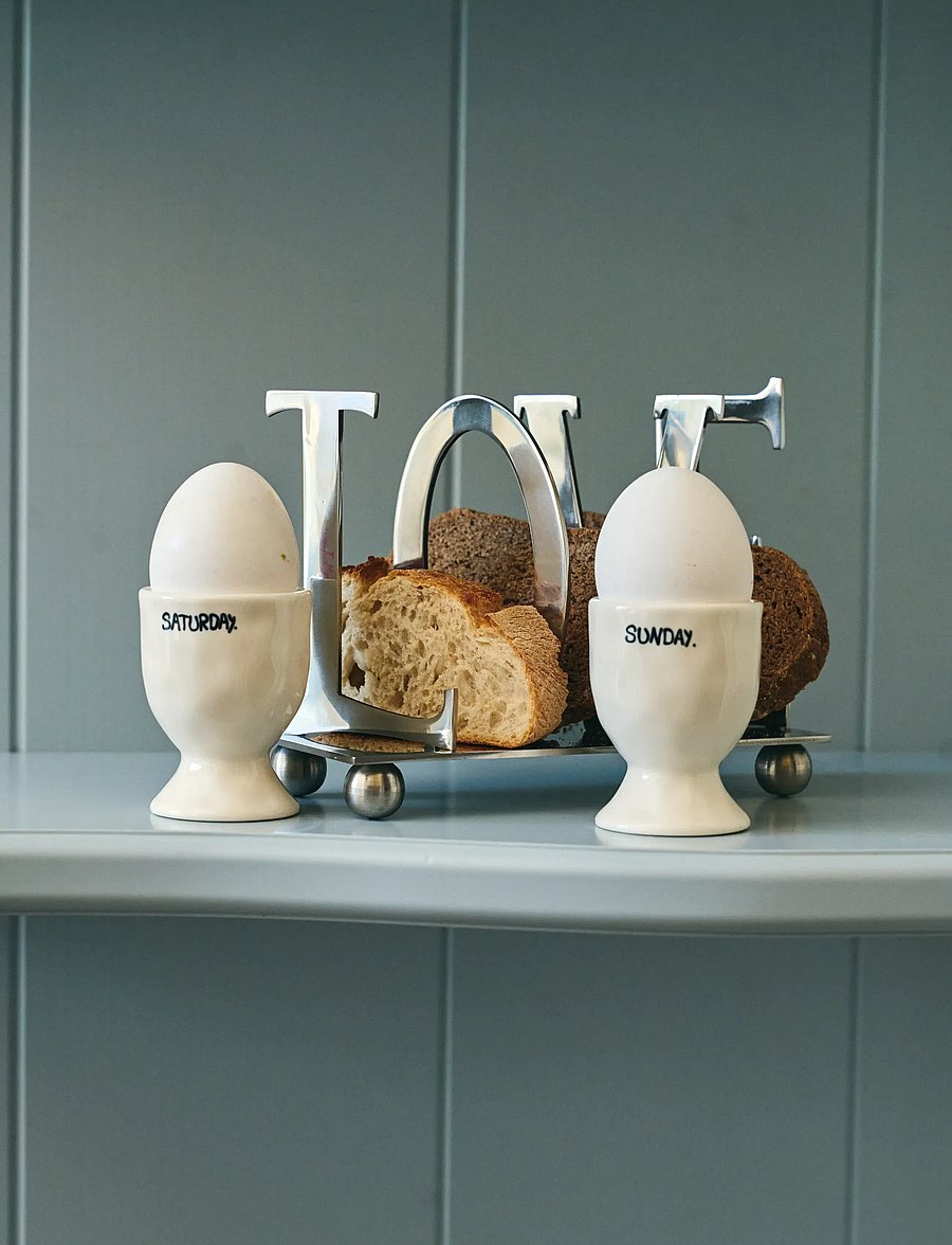 Anna + Nina - Weekend Egg Cup Set of 2 - eierbecher - white - 0