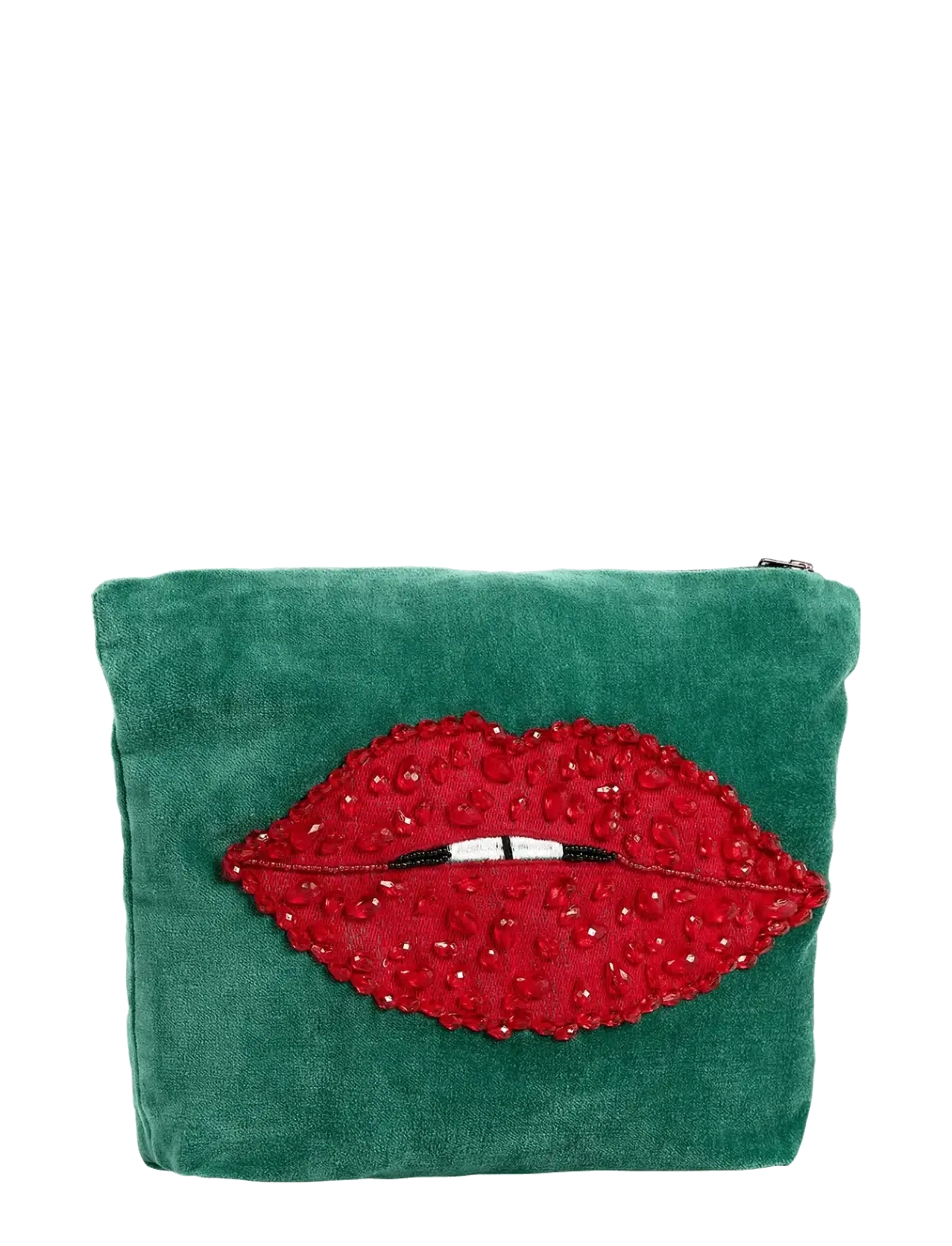 Anna + Nina Beaded Pout Make-up Bag - Makeup - GREEN / green