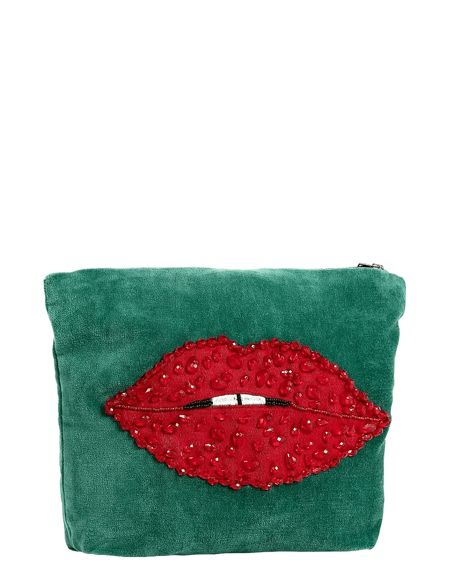 Anna + Nina - Beaded Pout Make-up Bag - makeup - green - 1
