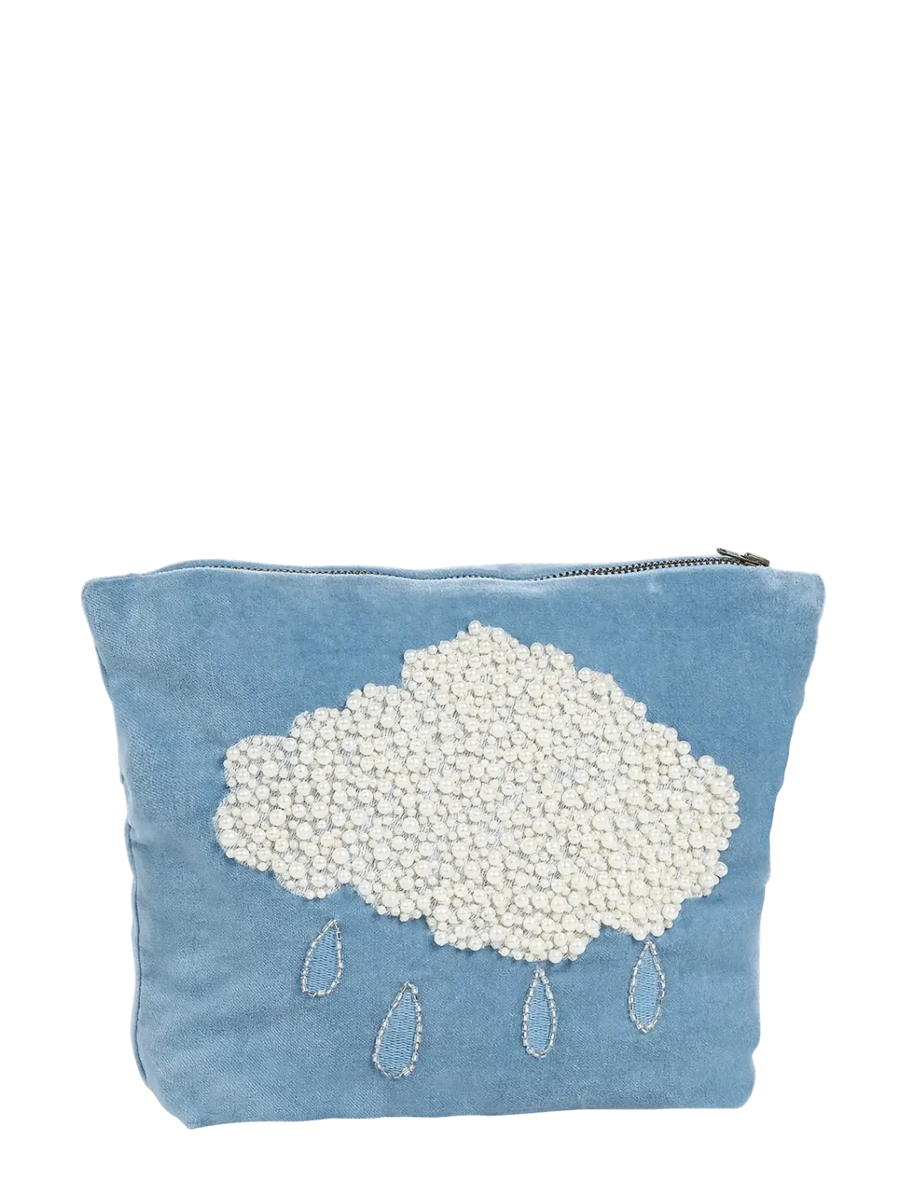 Anna + Nina Beaded Pearly Weather Make-up Bag - Makeup - BLUE / blue