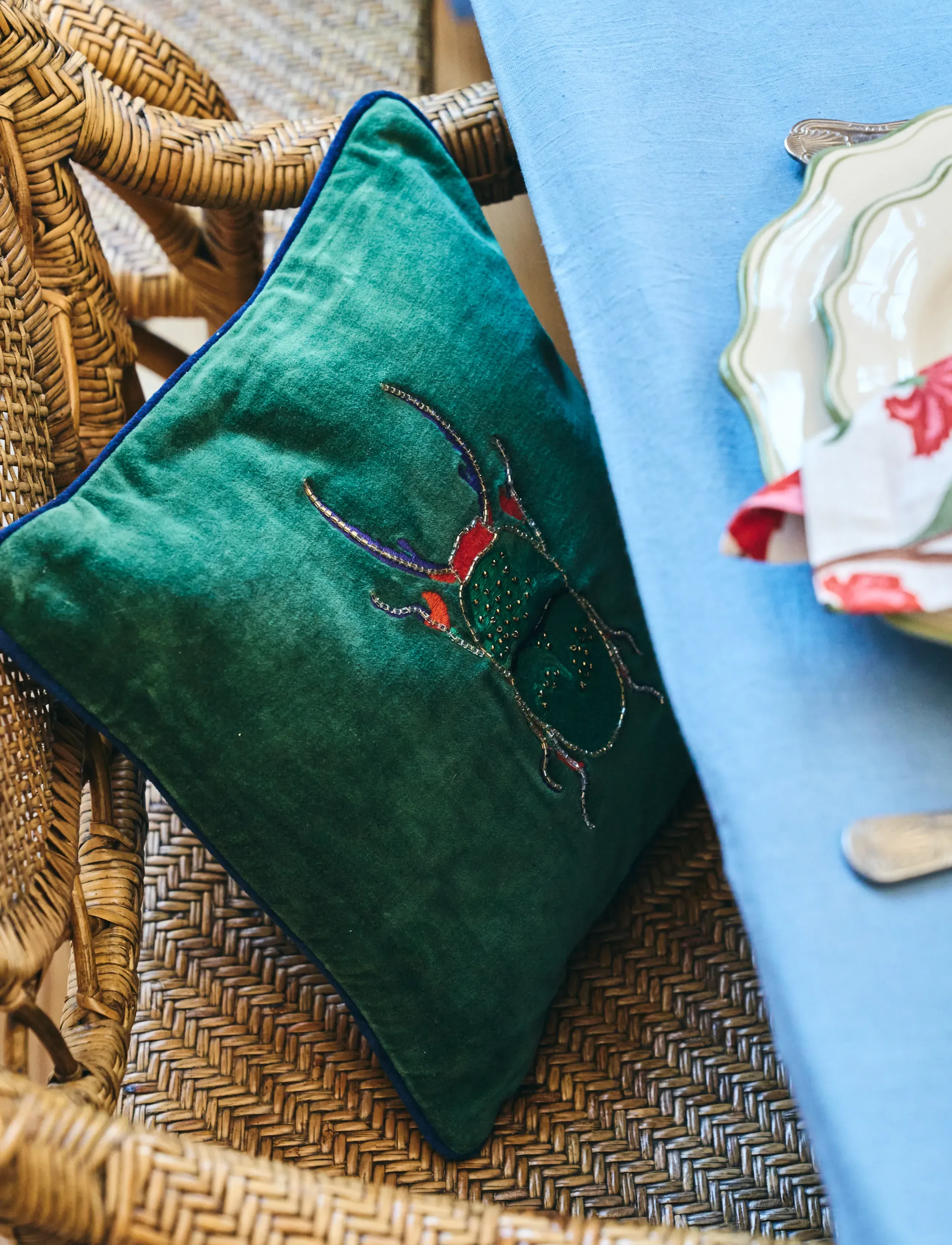 Anna + Nina - Buggy Olive Cushion - green - 0