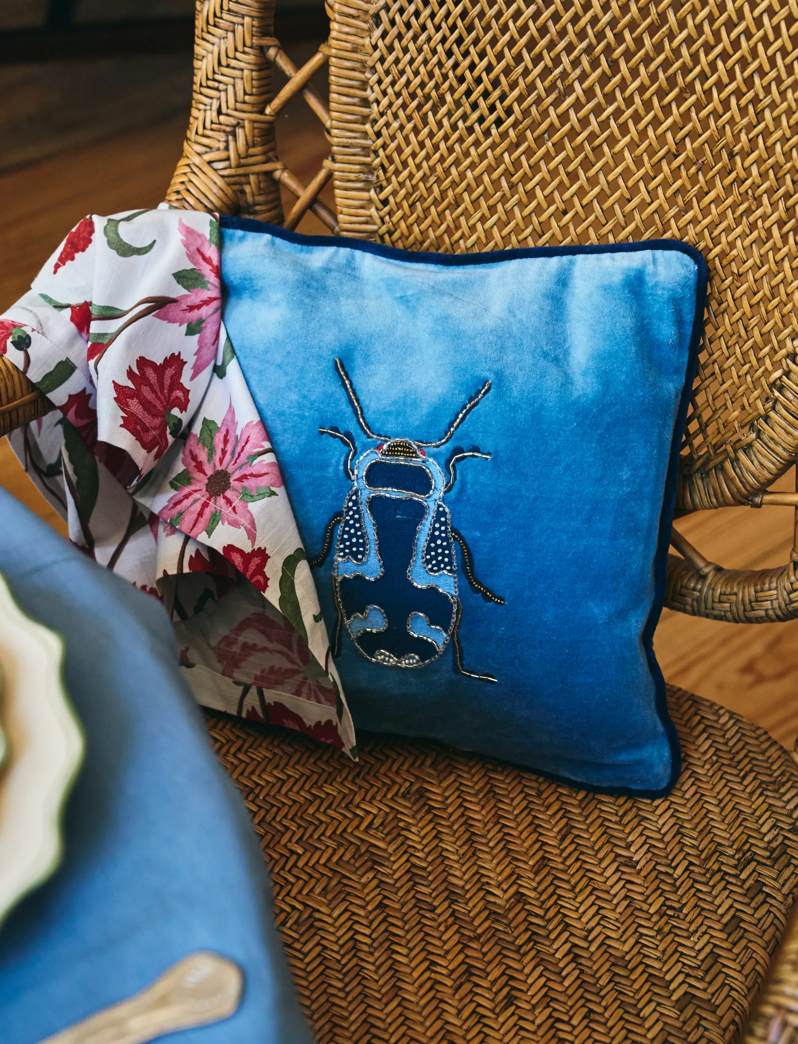 Anna + Nina - Buggy Mist Cushion - blue - 0