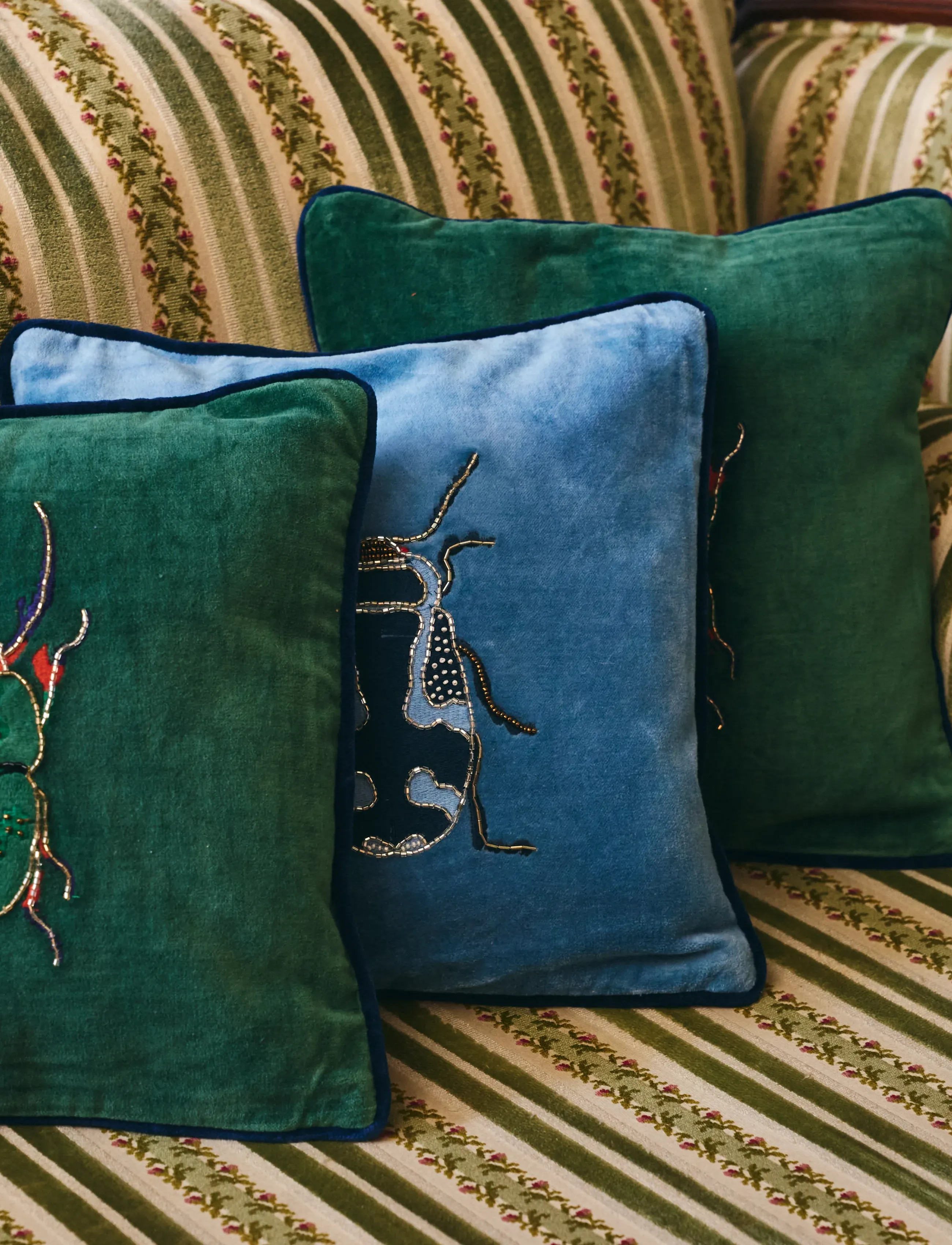 Anna + Nina - Buggy Mist Cushion - blue - 2