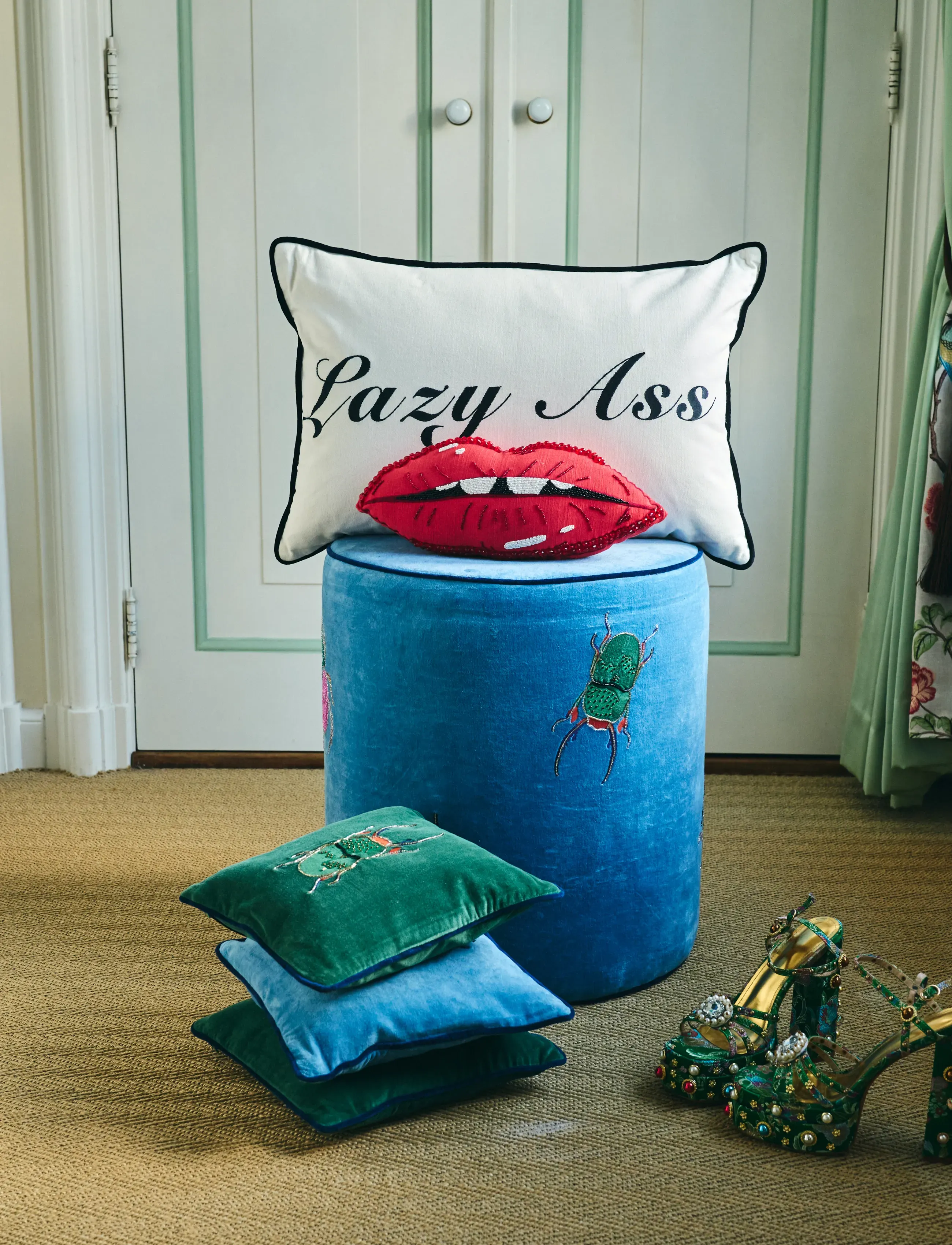 Anna + Nina - Bugging You Pouf - puffer - blue - 0