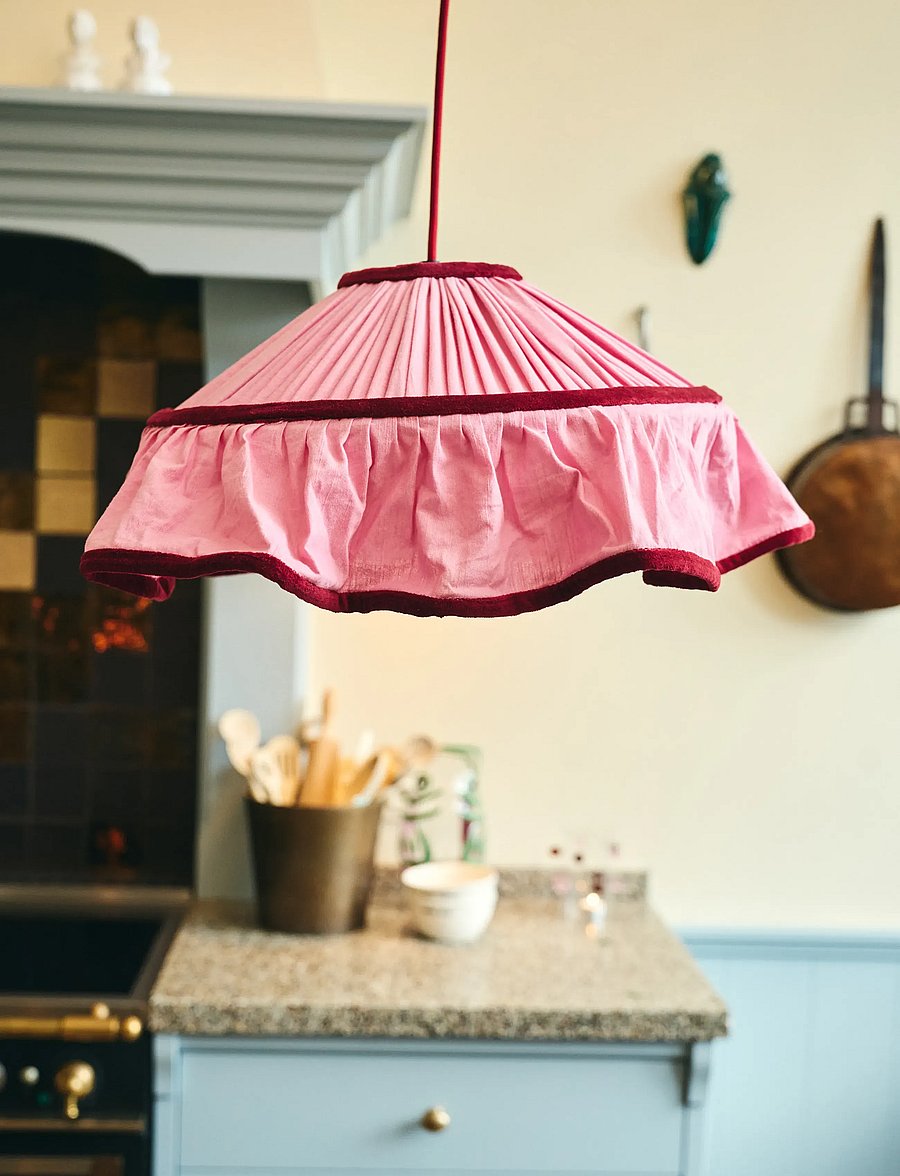 Anna + Nina - Blossom Frill Lamp - pendellampen - pink - 0