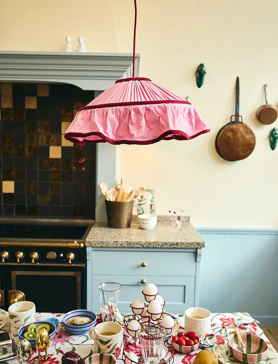 Anna + Nina - Blossom Frill Lamp - pendellampen - pink - 2
