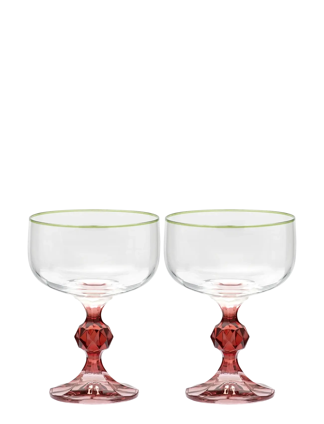 Anna + Nina Harper Cocktail Glass Set of 2 - Glāzes - MULTICOLOR / pink/rose