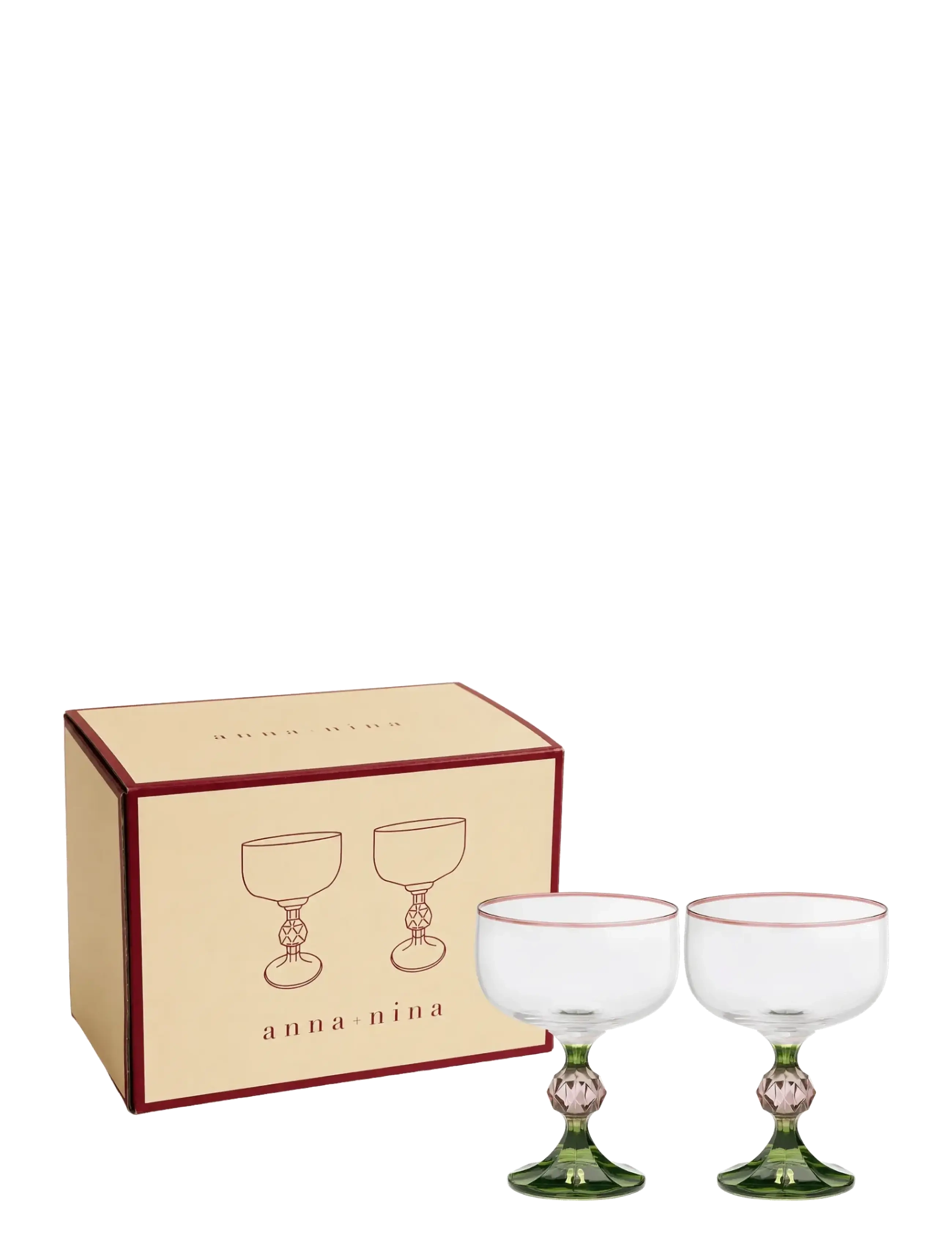 Anna + Nina - Evy Cocktail Glass Set of 2 - multicolor - 1