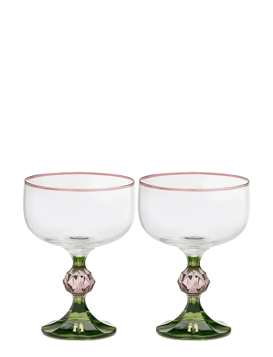 Anna + Nina - Evy Cocktail Glass Set of 2 - cocktail & longdrinkgläser - multicolor - 0
