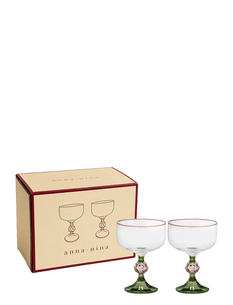 Anna + Nina - Evy Cocktail Glass Set of 2 - cocktail & longdrinkgläser - multicolor - 1