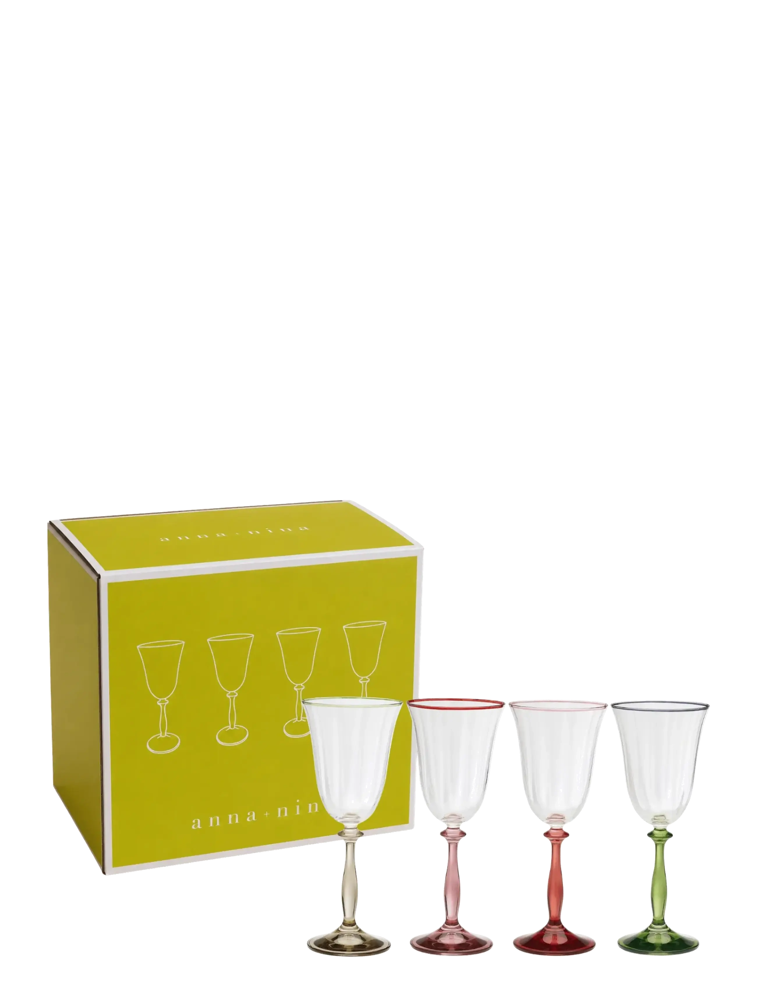 Anna + Nina - Toasts & Tales Optic Wine Glass Set of 4 - multicolor - 2