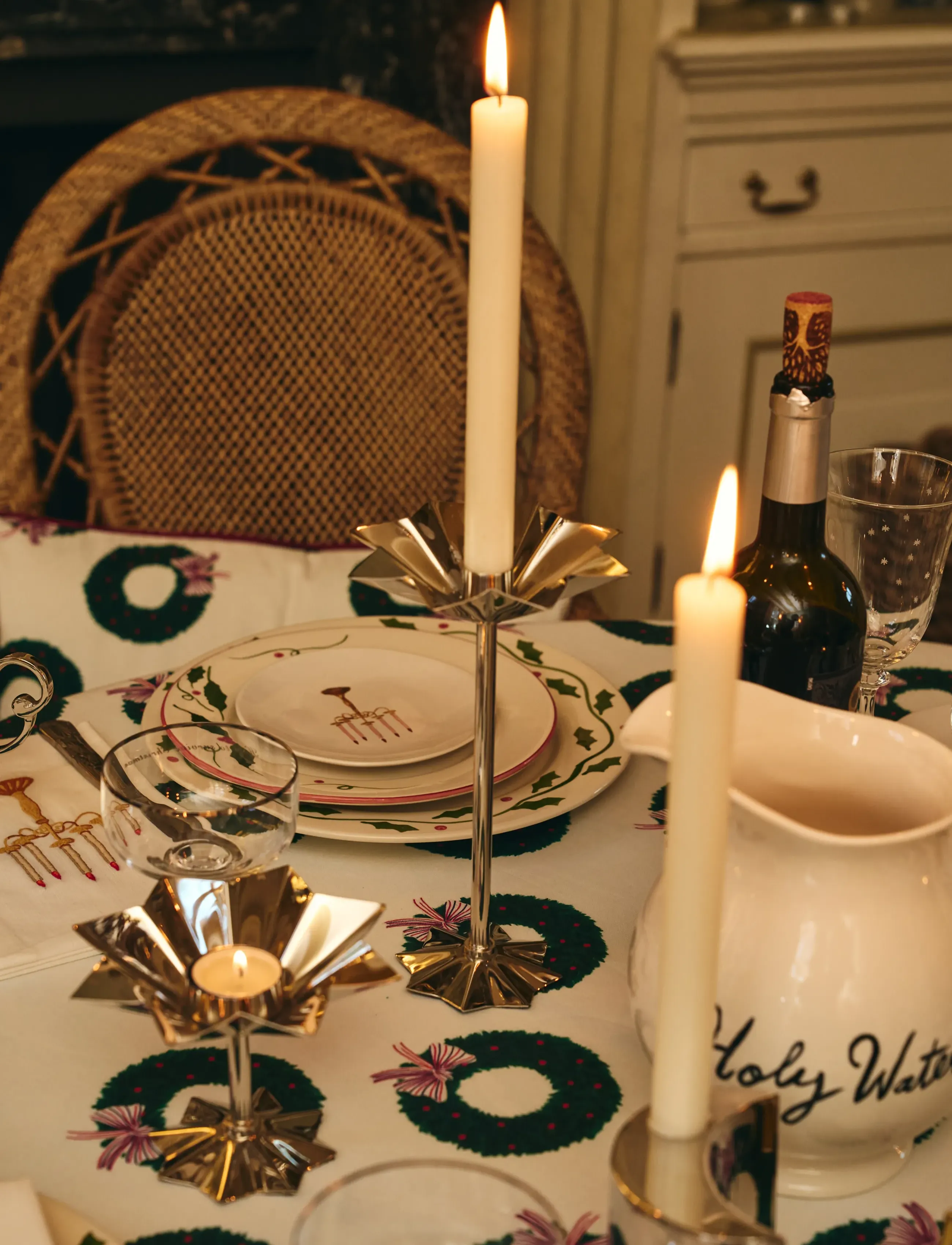 Anna + Nina - Tall Frilly Argent Candle Holder - jõulukaunistused - multicolor - 0