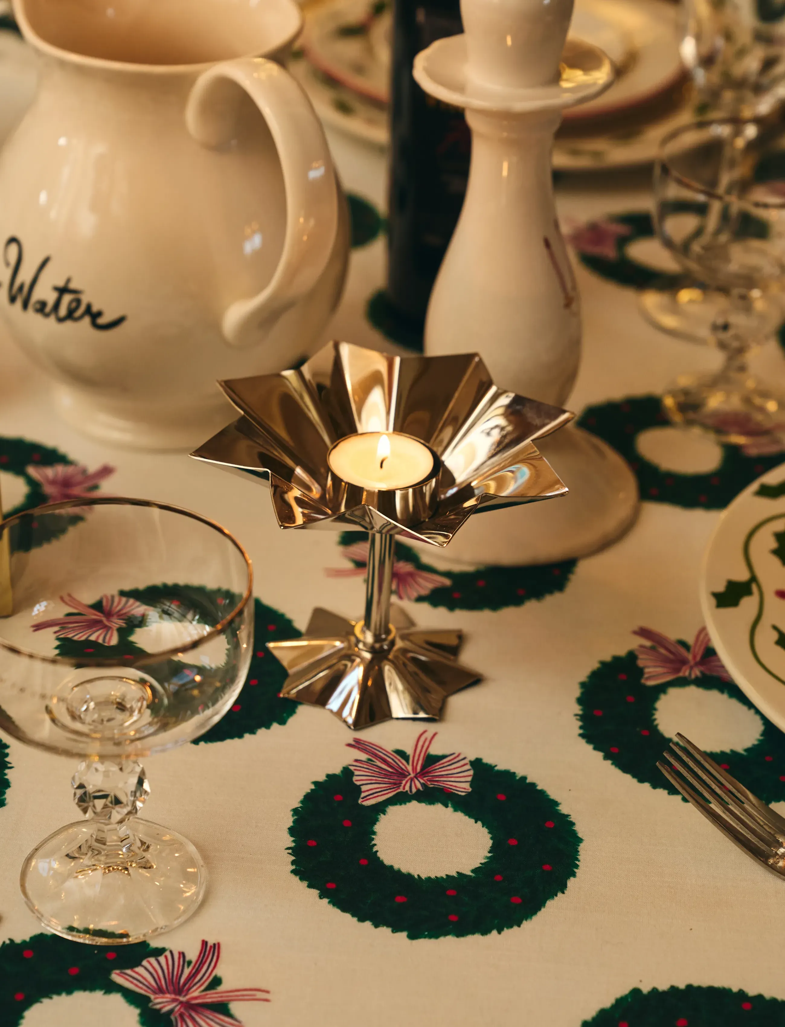 Anna + Nina - Frilly Argent Tealight Holder - multicolor - 0