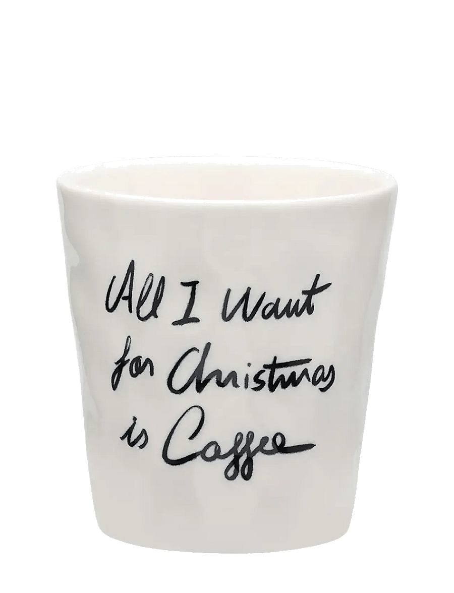 Anna + Nina - All I Want Is Coffee Cup - jõulukaunistused - white - 1