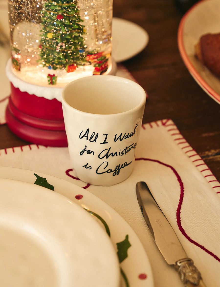 Anna + Nina - All I Want Is Coffee Cup - jõulukaunistused - white - 2