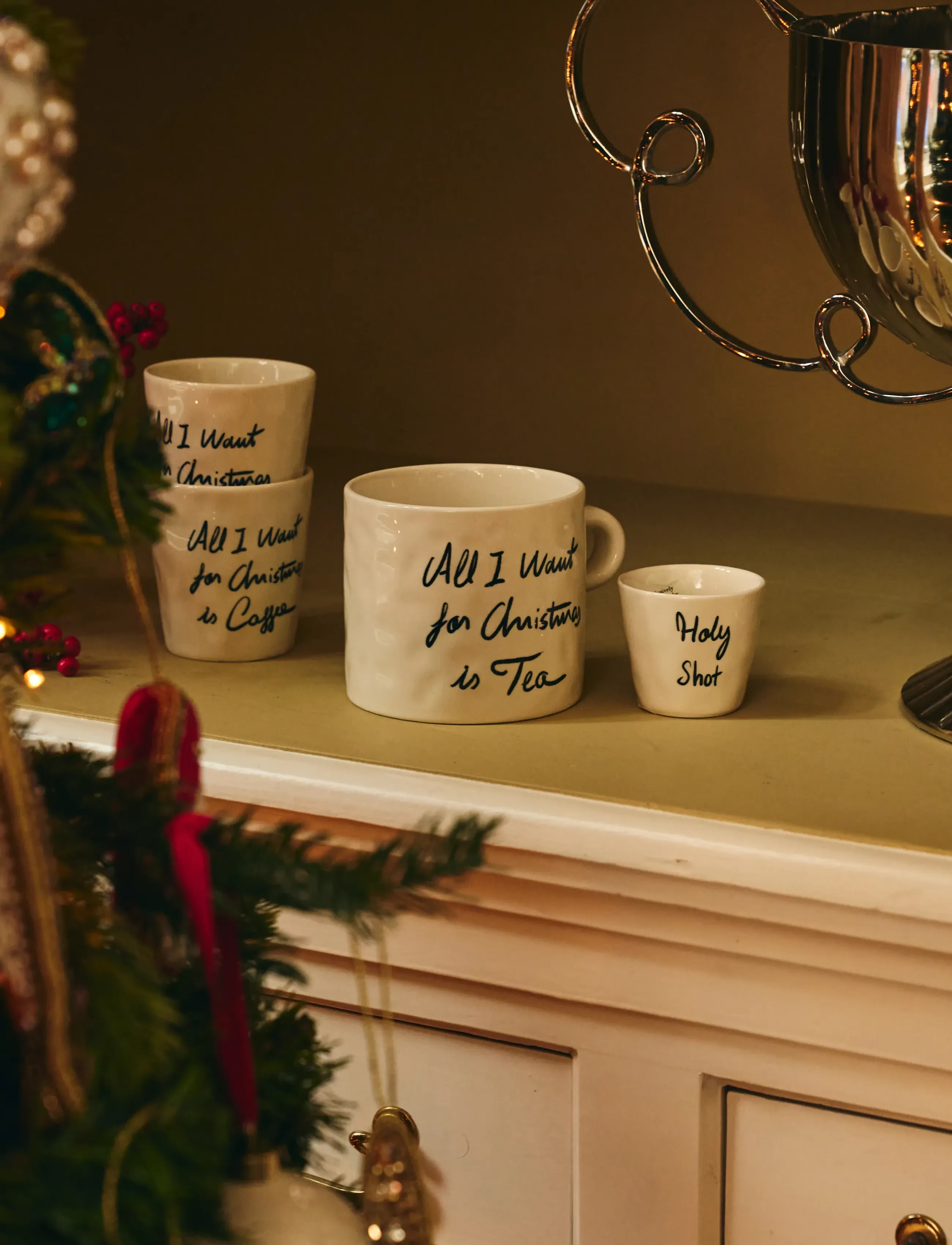 Anna + Nina - All I Want Is Coffee Cup - jõulukaunistused - white - 3