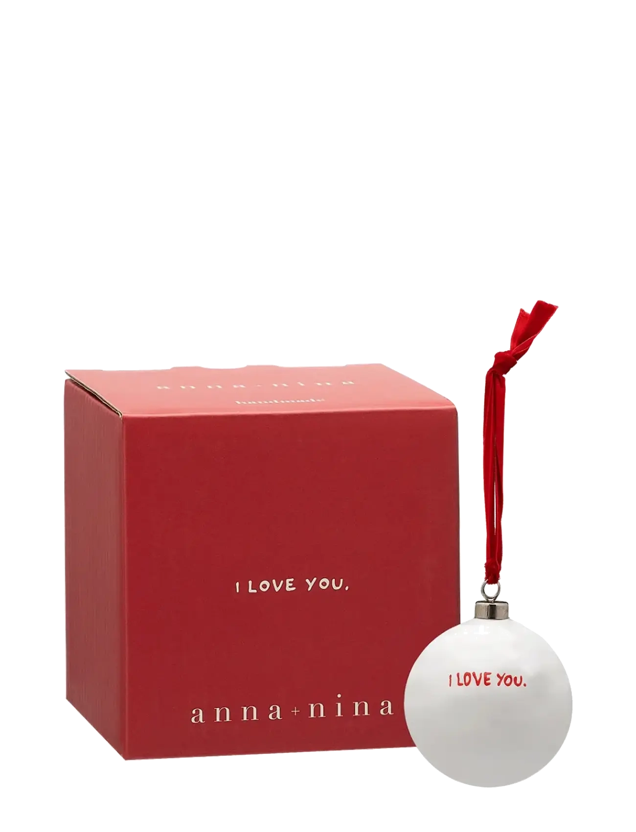 Anna + Nina - I Love You Ornament - white - 2