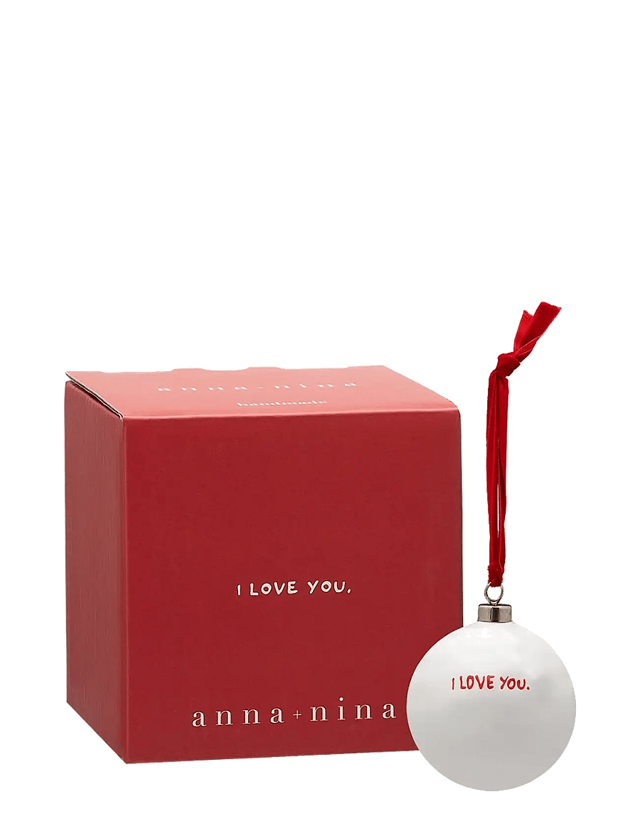 Anna + Nina - I Love You Ornament - weihnachtskugeln - white - 2