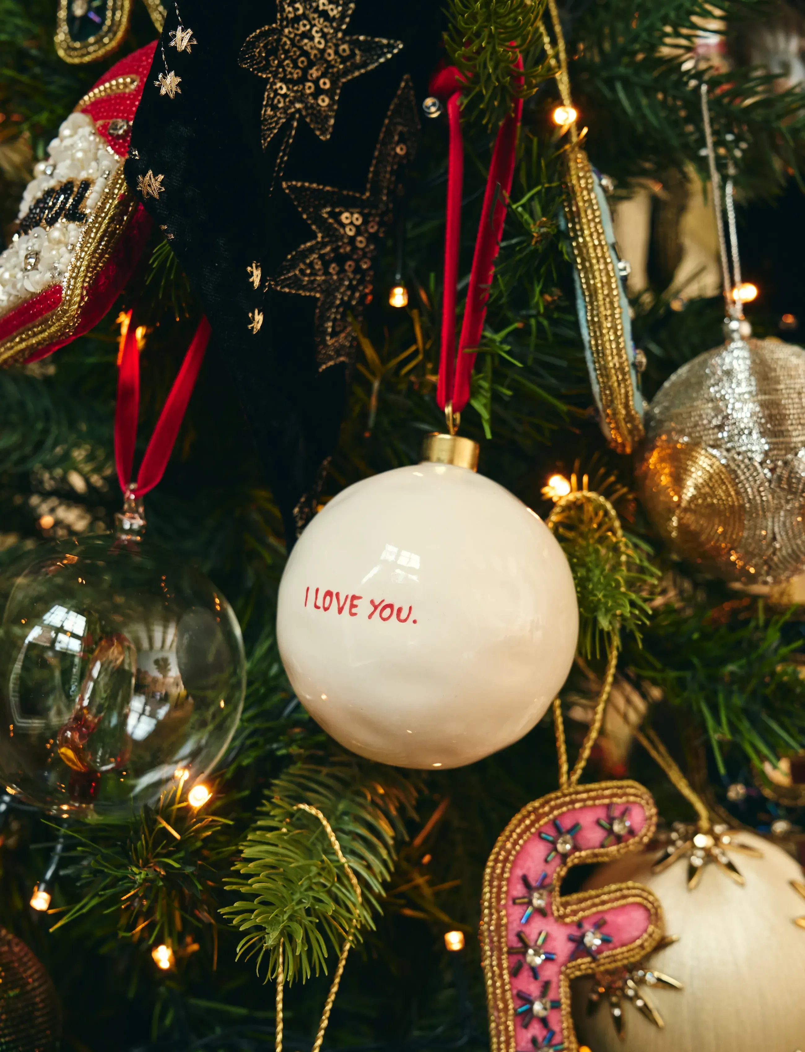 Anna + Nina - I Love You Ornament - white - 0