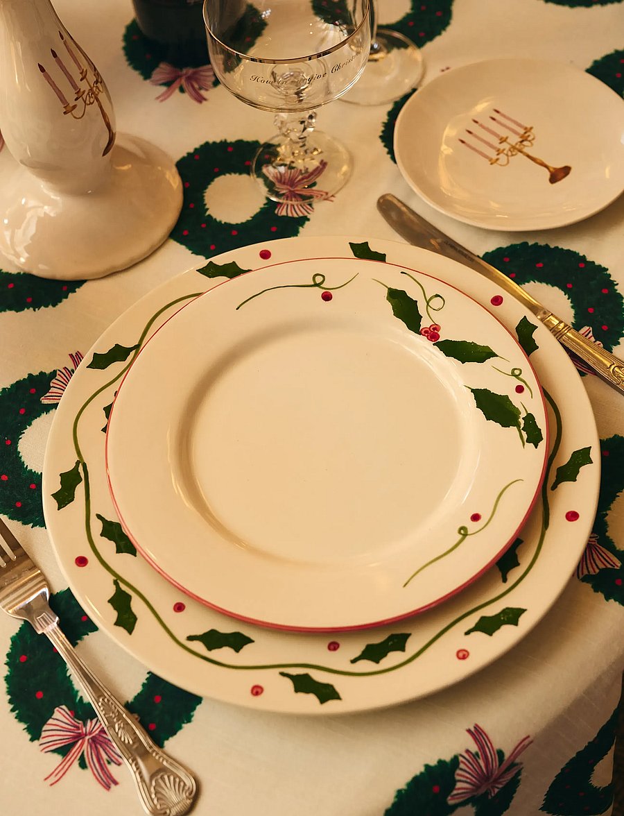 Anna + Nina - Holly Breakfast Plate - jõulukaunistused - multicolor - 0