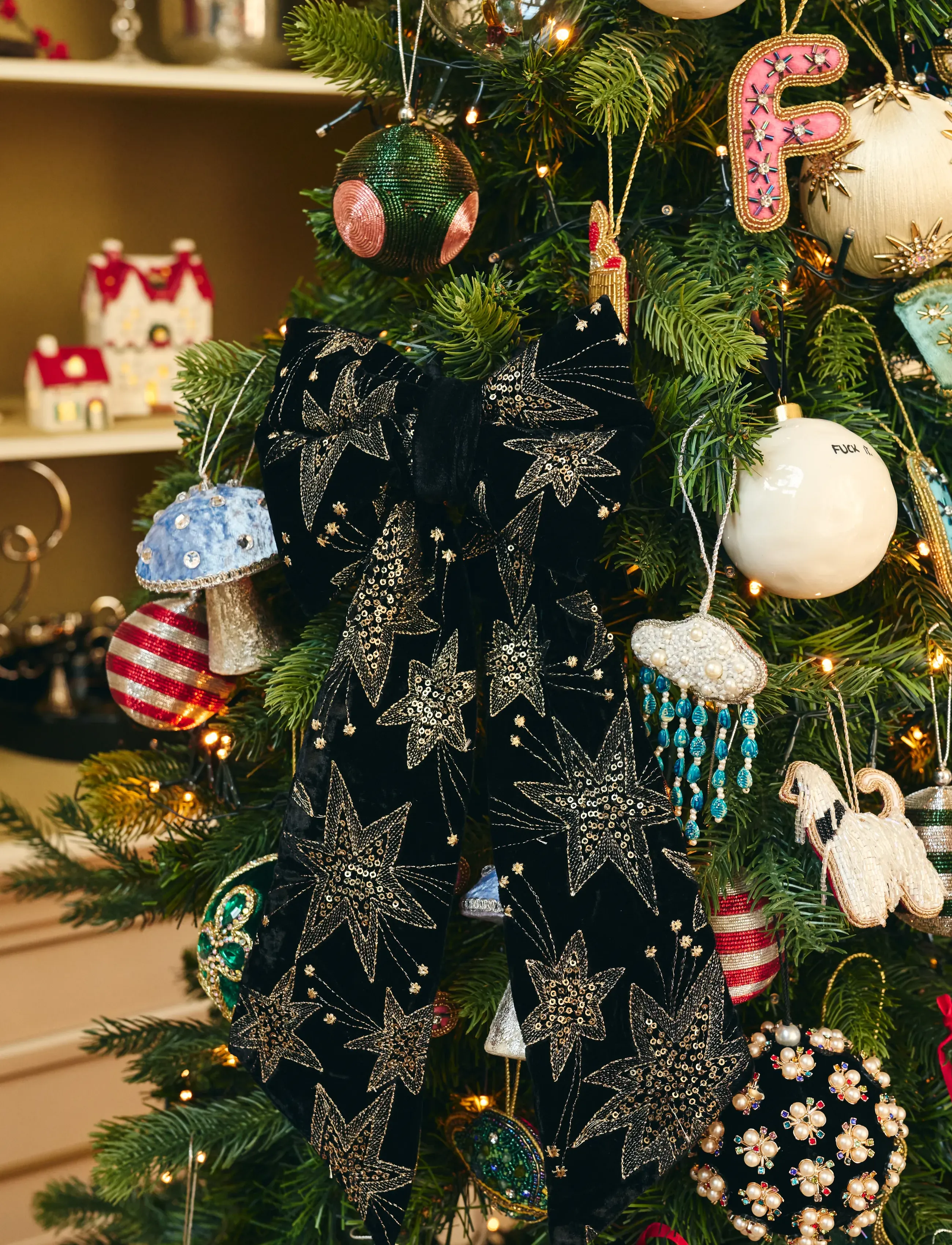 Anna + Nina Velvet Starry Eve Small Wall Decoration,,,Schwarz Gr.ONE SIZE