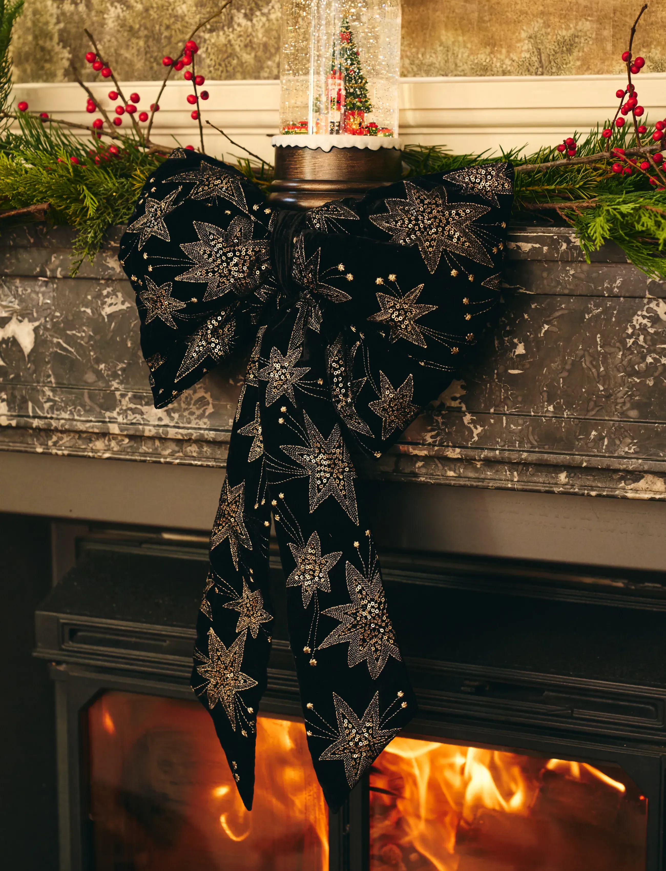 Anna + Nina Velvet Starry Eve Large Wall Decoration,,,Schwarz Gr.ONE SIZE