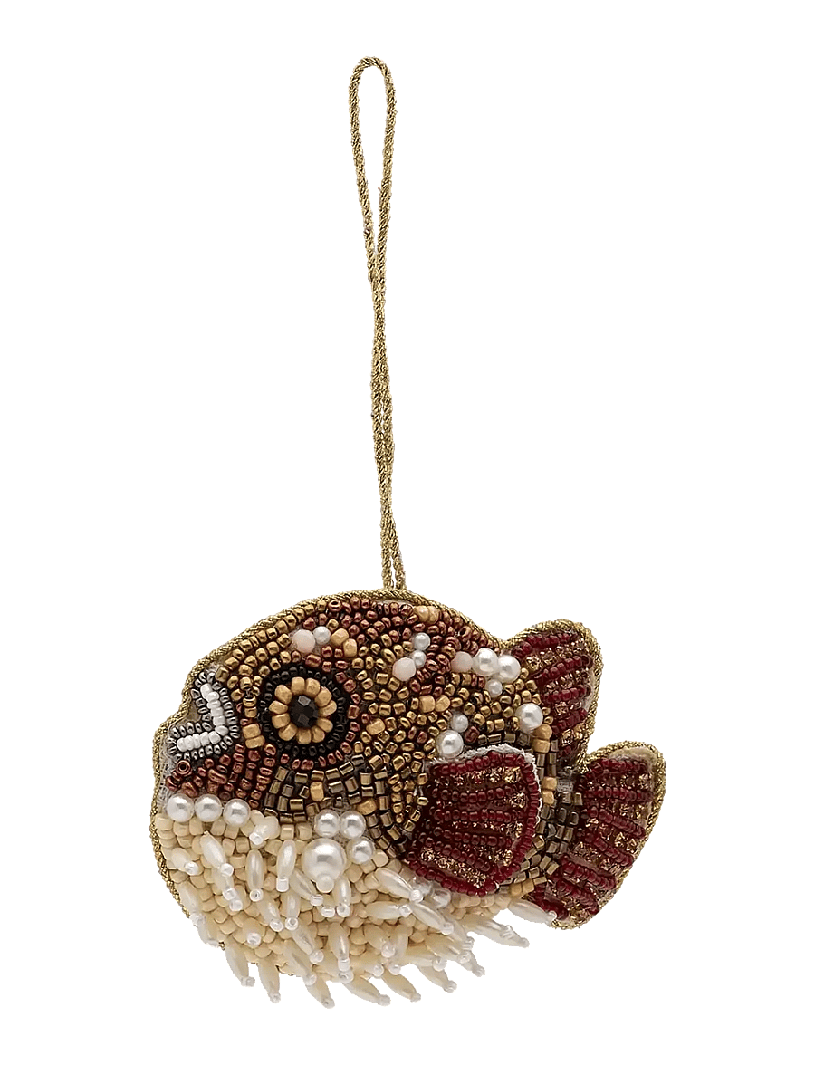 Anna + Nina - Beaded Pufferfish Ornament - weihnachtskugeln - multicolor - 1