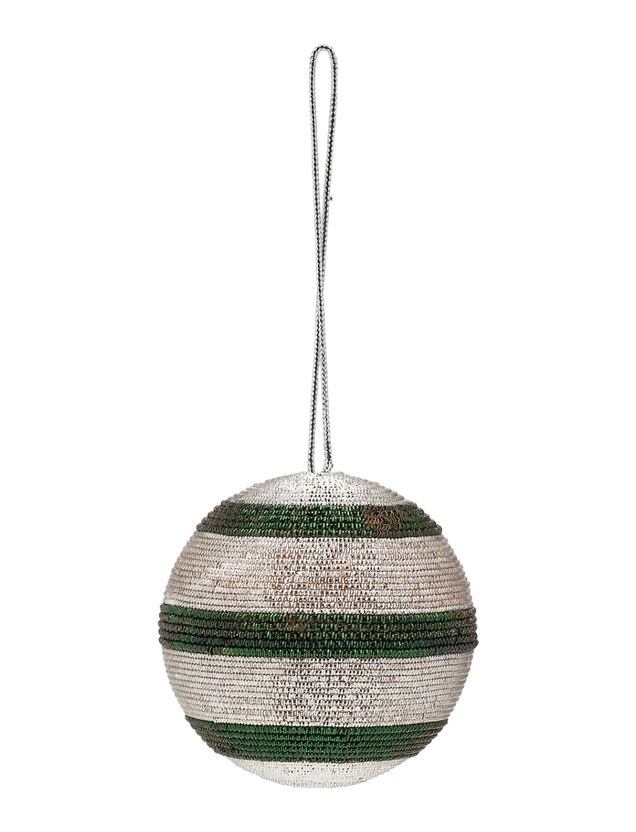 Anna + Nina Shimmering Green Stripe Delight Ornament - Julepynt - MULTICOLOR / green
