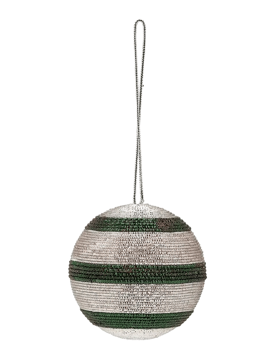 Anna + Nina - Shimmering Green Stripe Delight Ornament - jõuluehted - multicolor - 1