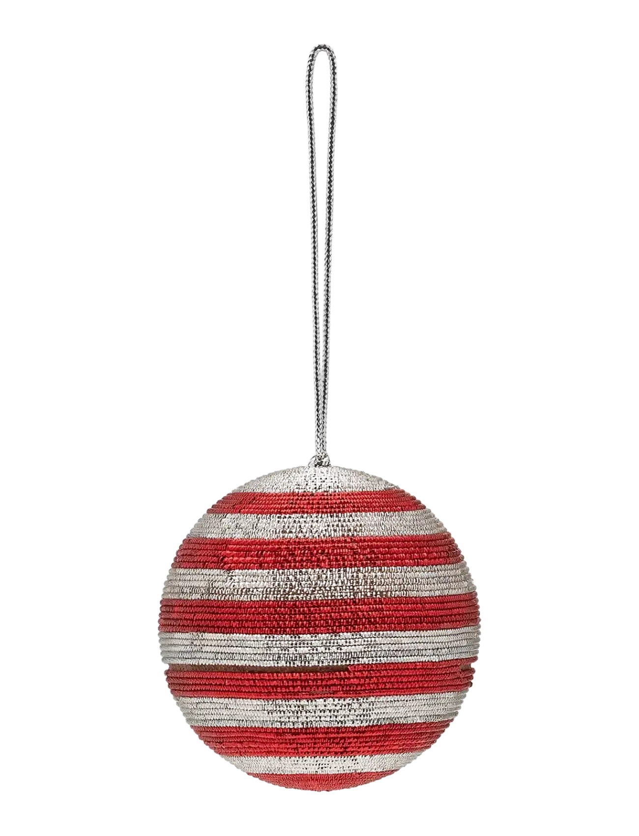 Anna + Nina Shimmering Red Stripe Delight Ornament - Julepynt - MULTICOLOR / red