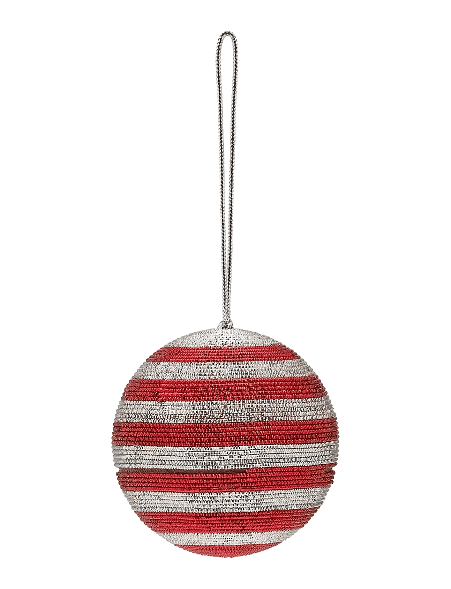 Anna + Nina - Shimmering Red Stripe Delight Ornament - jõuluehted - multicolor - 1