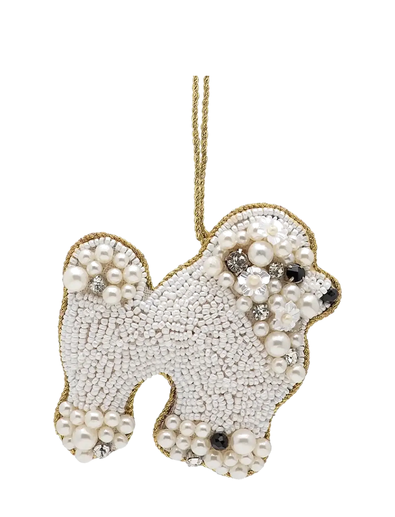 Anna + Nina Beaded Poodle Ornament - Alles anzeigen - WHITE / white