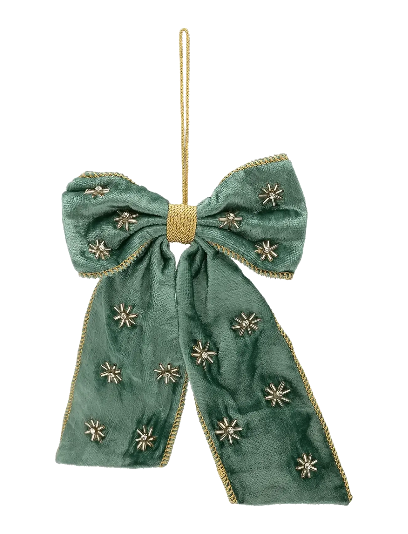 Anna + Nina Beaded Verdant Luxe Bow Ornament - Inredning - GREEN / green