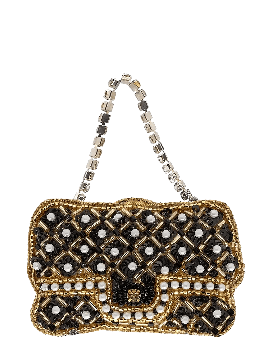 Anna + Nina - Beaded Designer Bag Ornament - black - 1
