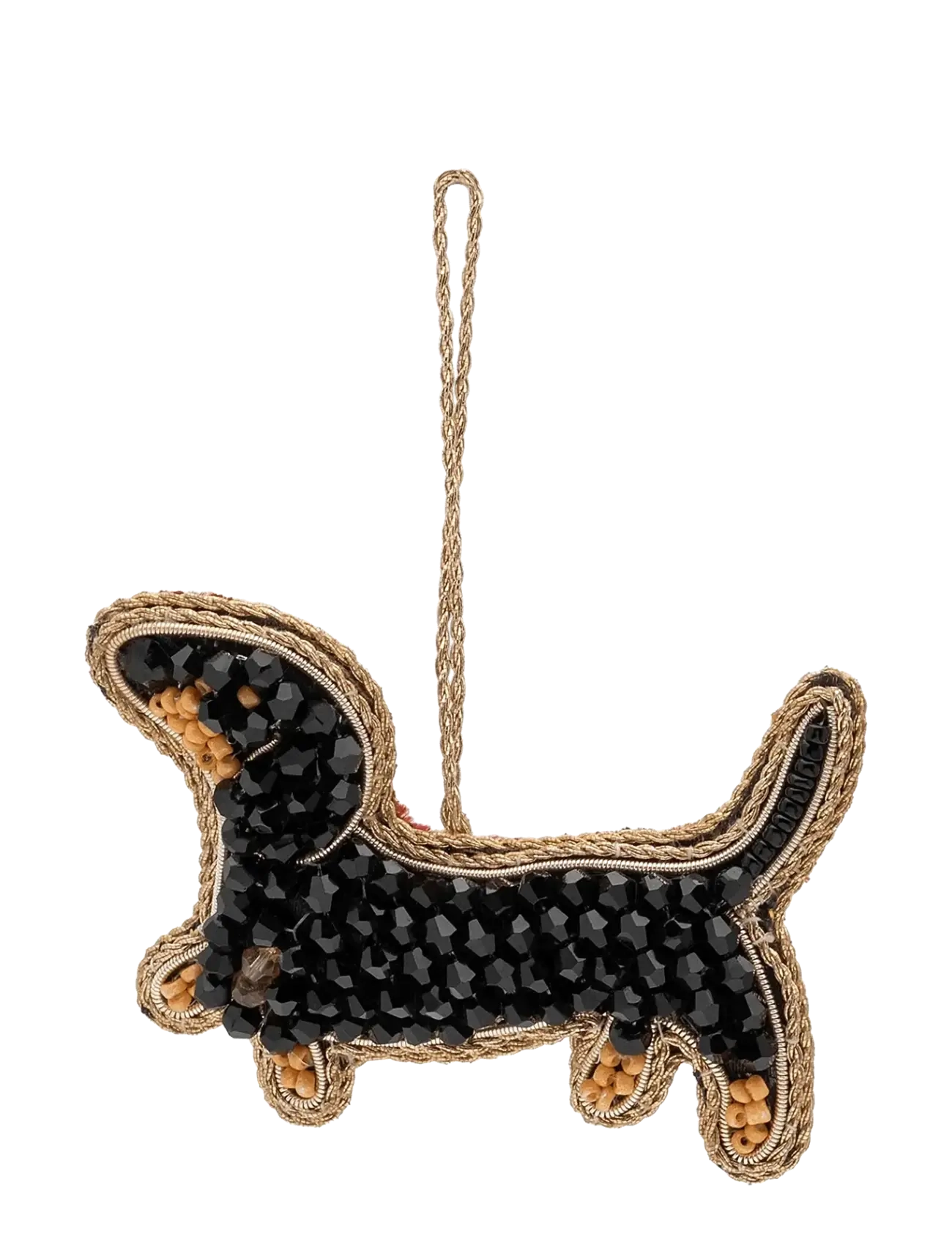 Anna + Nina Beaded Dachshund Ornament - Inredning - BLACK / black