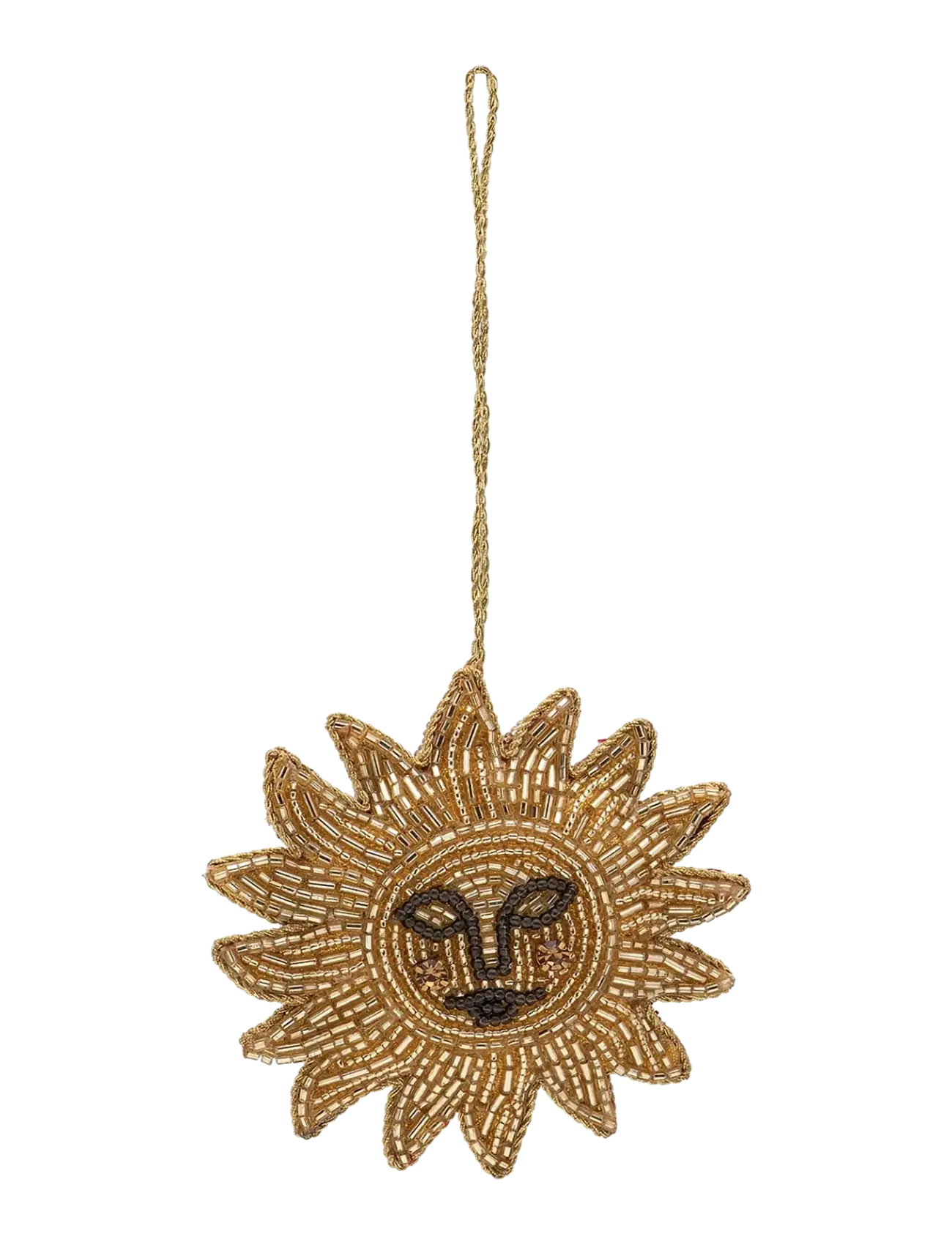 Anna + Nina Beaded Golden Glow Ornament - Julepynt - YELLOW / gold